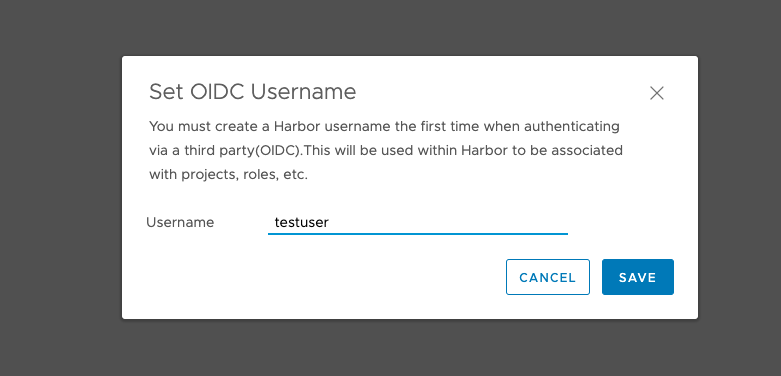 Specify Harbor username for OIDC