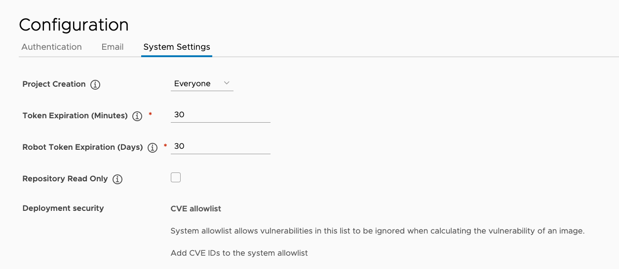 System-wide CVE allowlist