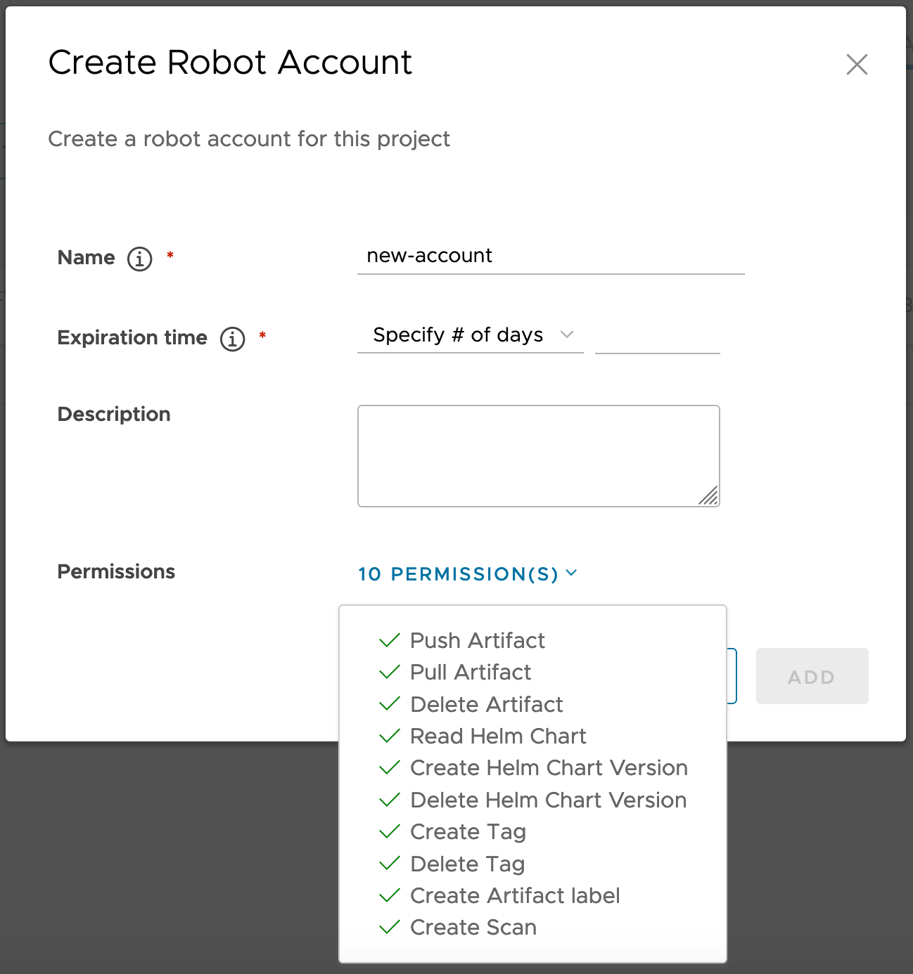 Add a robot account