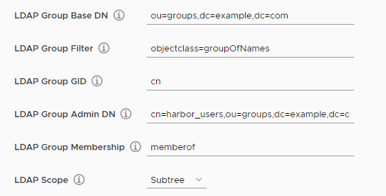 LDAP group configuration