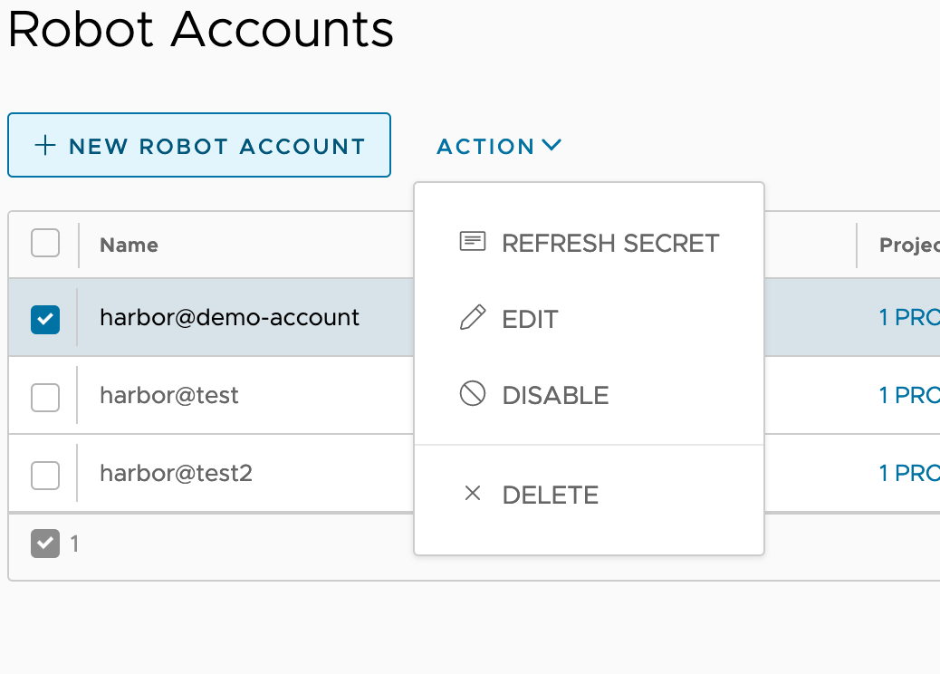Disable or delete a robot account